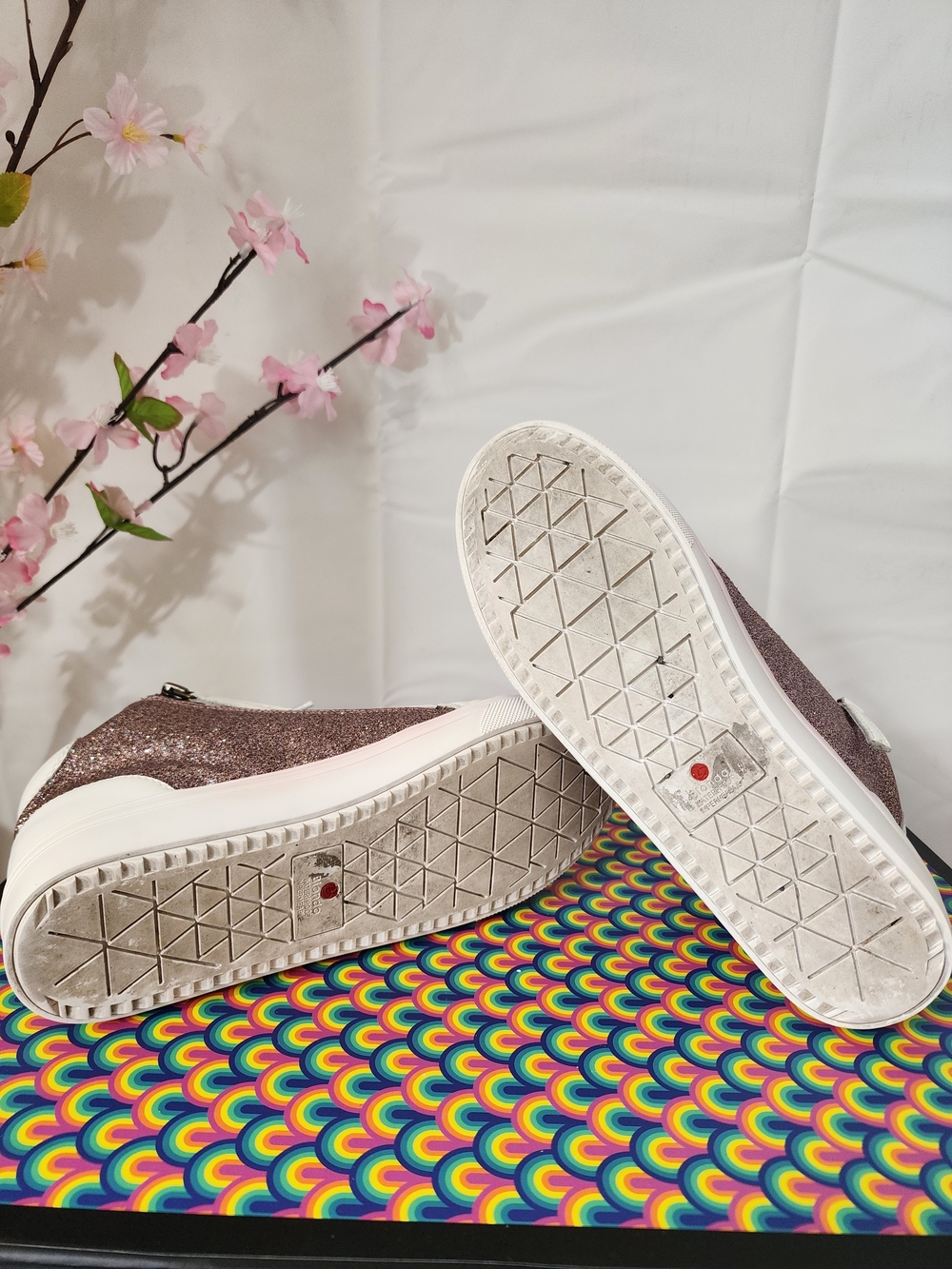 ​Blondo Giana Waterproof Glitter Sneakers - White/Rose Gold - Size 9M - Picture 9 of 12